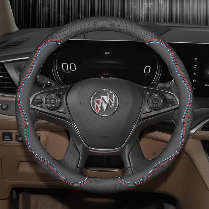Buick Steering Wheel Cover: Non-Slip, Hand-Sew, Fits Excelle, Regal, Verano, Envision, LaCrosse, GL8.