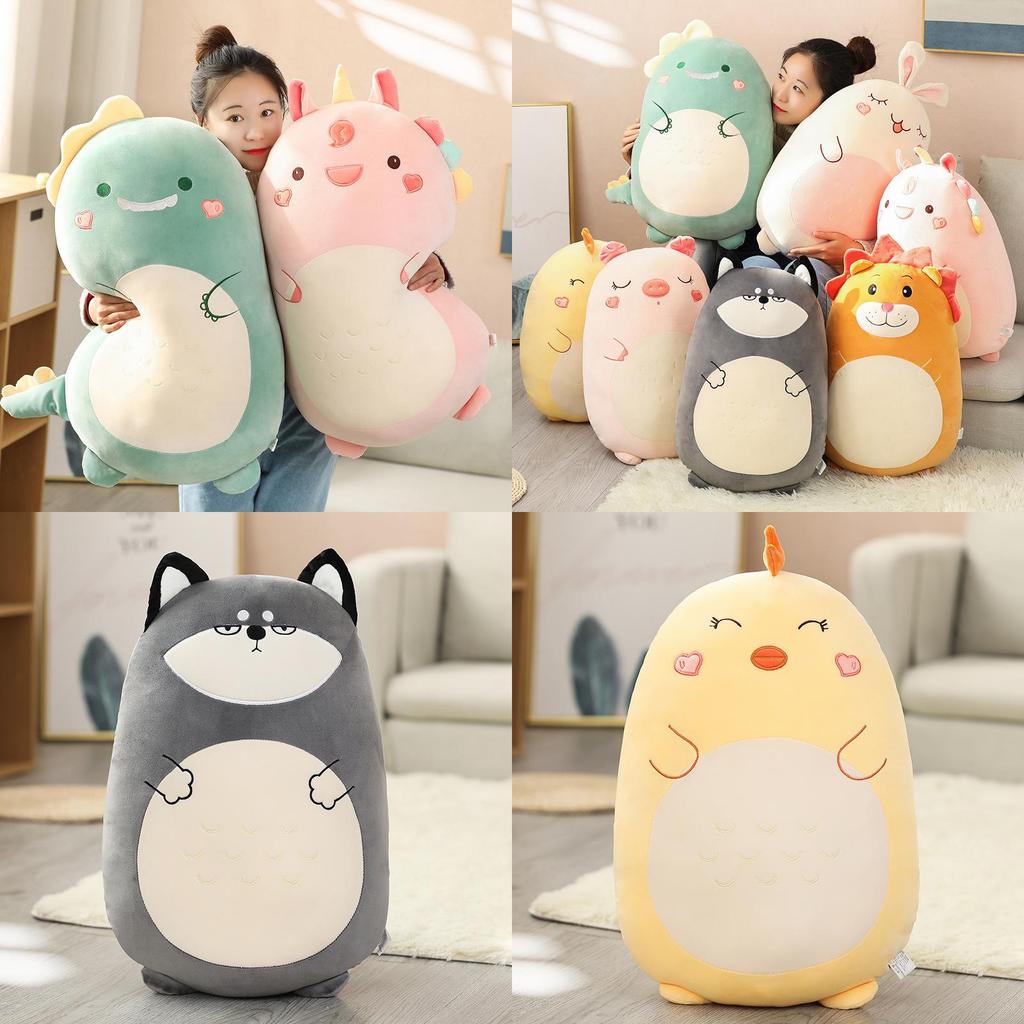 Cute Animal Plush Doll Pillow For Room Decoration And Children's Gift Dinosaur/lion 17.1in-31.5in