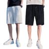 Men Shorts Elastic Waistband Drawstring Design Summer Athletic Pants with Pockets Quick Drying Loose Fit Fitness Short Pants