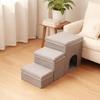 3-Step Pet Stairs Soft Steps with Den Cozy for Sofa, Living Room, Small Dogs