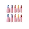 Rainbow Wave Nail Art Stickers - Wearable, Finished False Nails