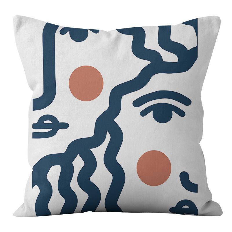 Kreativer abstrakter quadratischer Kissenbezug, Autosofa, Bürostuhl, weicher Plüschkissenbezug, minimalistisches Wohndekorationsaccessoire