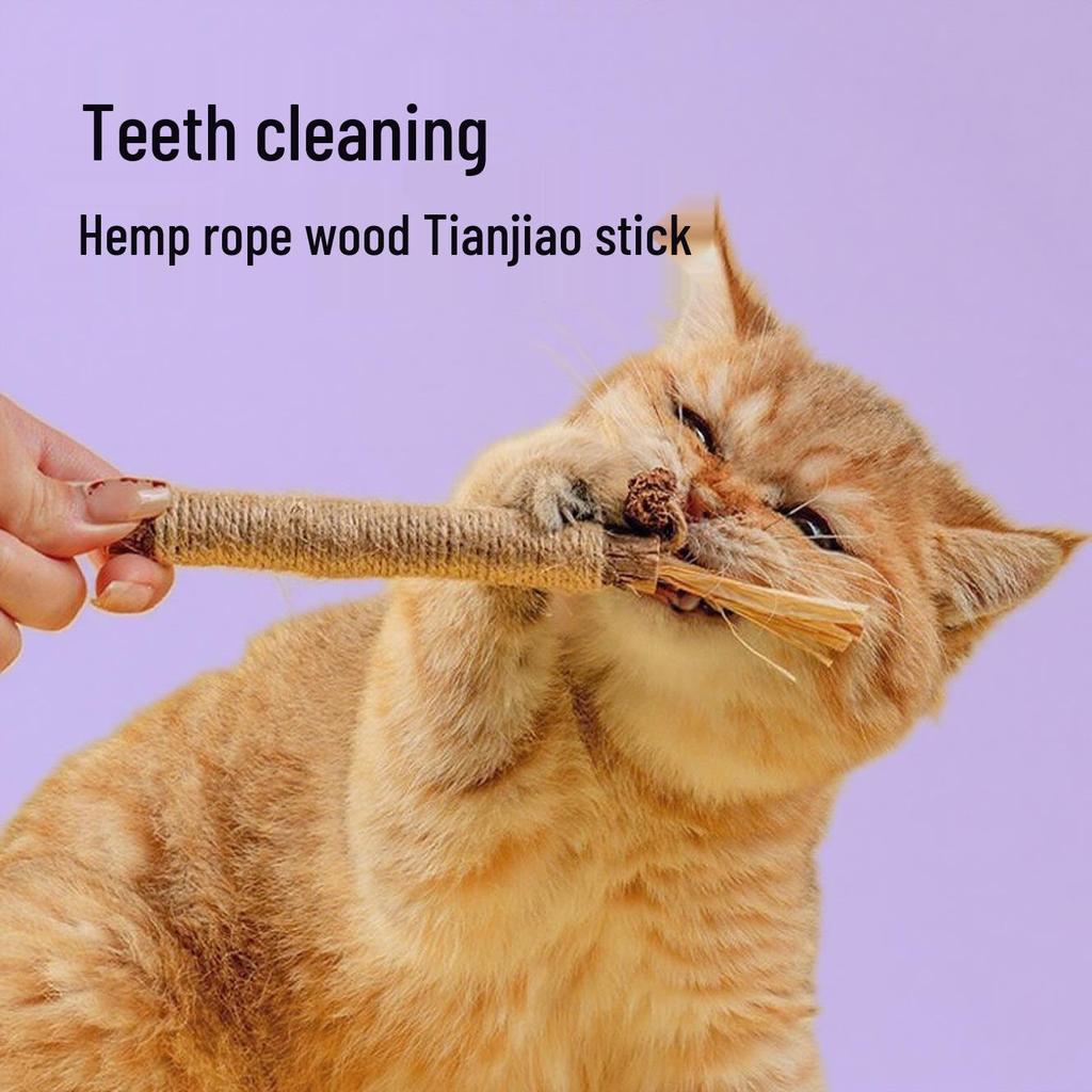 Matatabi Chew Stick Cat Toy - Bite-Resistant Catnip Ball & Teaser Wand for Boredom Relief