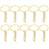 10pcs Key Ring Alloy Key Chain Ring Parts with Screw Eye Pin Connector DIY AccessoriesGold 25mm / 1in
