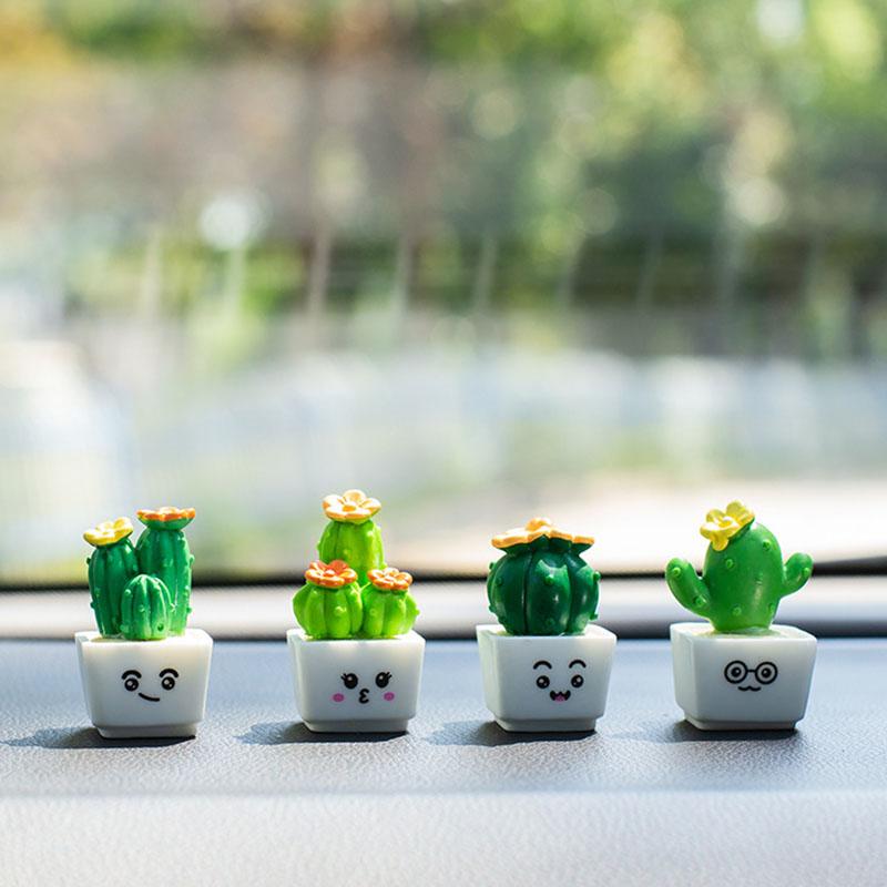 1 Set of 4, Simulated Cactus Succulent Mini Decorative Ornaments Desktop Decoration Crafts Mini Potted Car Small Ornaments