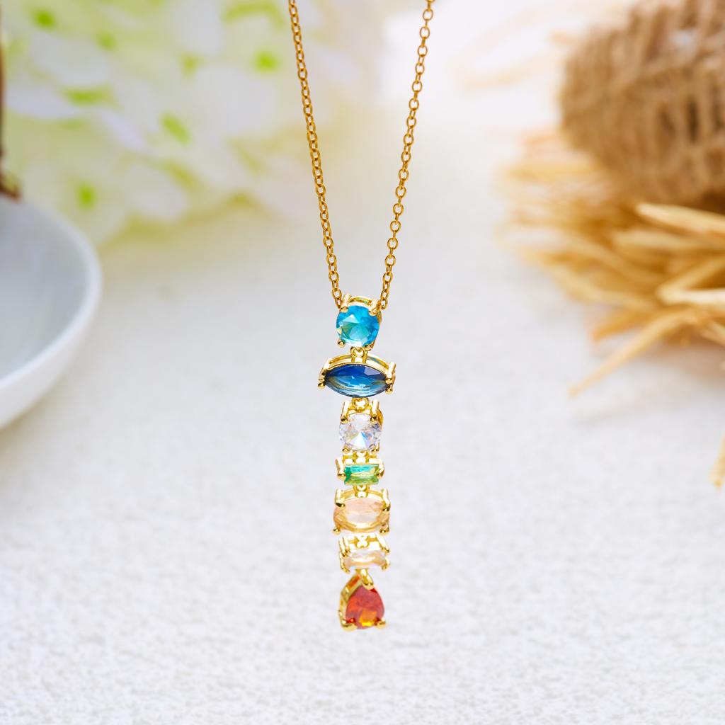 Minimalist Flower Branch Zircon Y Drop Necklace for Women Elegant Geometric Copper Adjustable Long Chain Party Jewelry Gift
