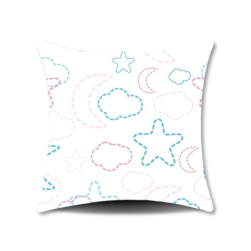 Spring Flower Print Pillow Cover for Home Living Room Sofa Cushion Cover Linen Print Cushion Cover