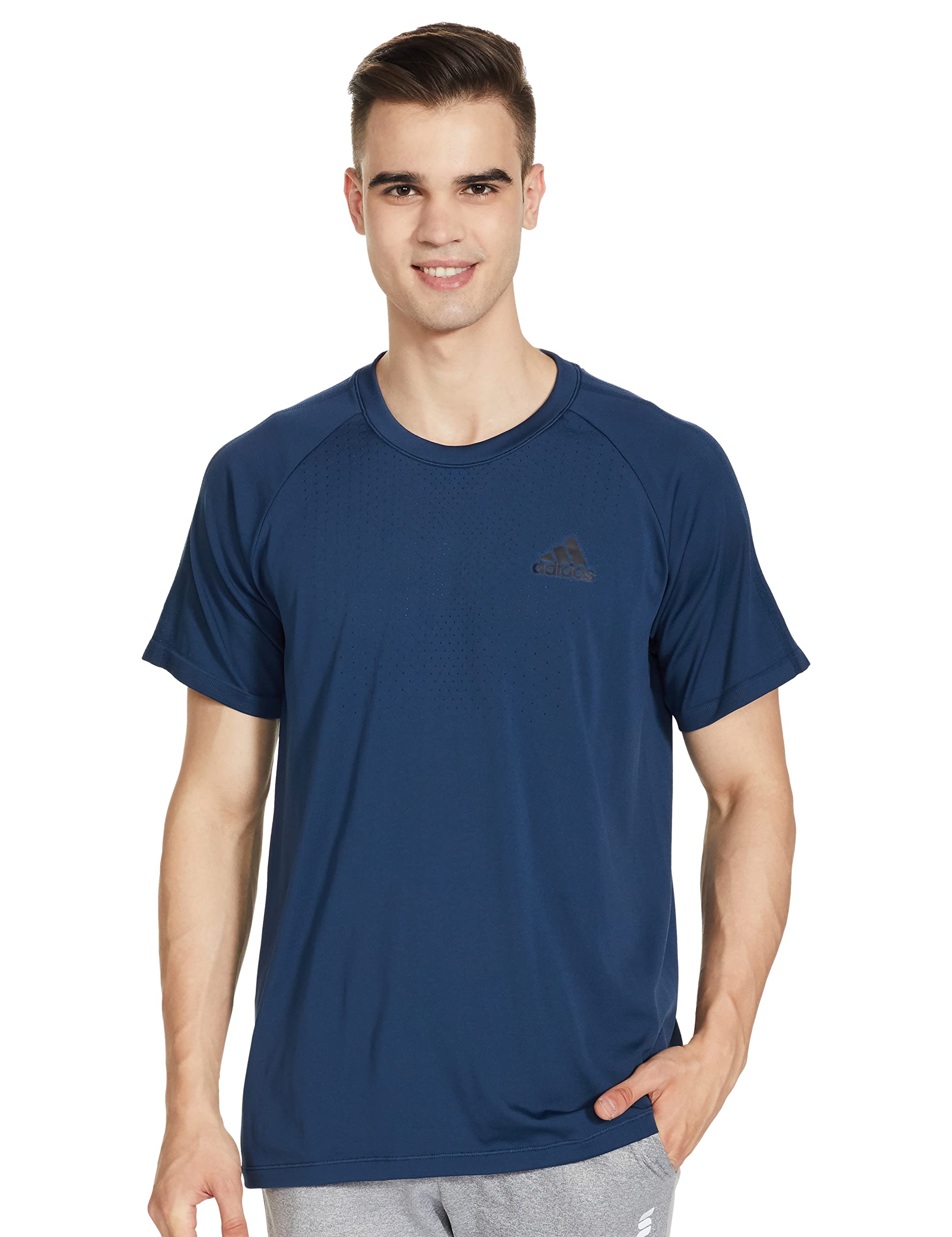 

Футболка мужская Aero Knit Designed To Move Sports Seamless 41979 Crew M [Adidas], цвет темно-синий/черный (GM2086)