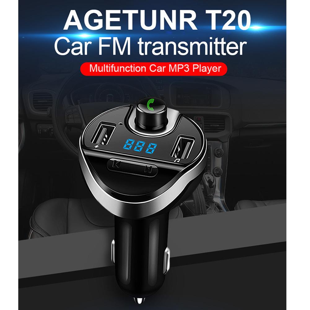 Car Hands-free FM Transmitter Bluetooth MP3 Player Car Kit Dual USB Car Charger Support TF Card/U Disk Music Play