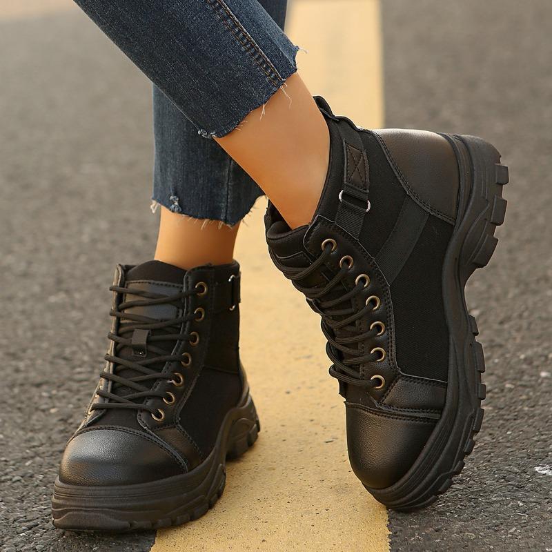 New Plus Size Women's Shoes Martin Boots Women's 2025 New Winter Platform Versatile British Style High Top