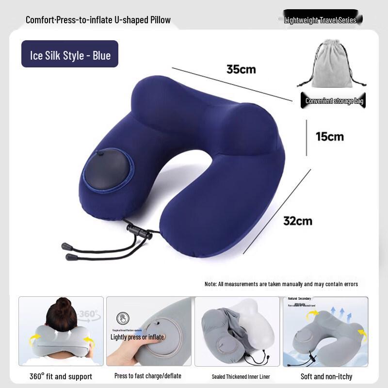 Kasisc Inflatable Double Hump U-shaped Neck Pillow