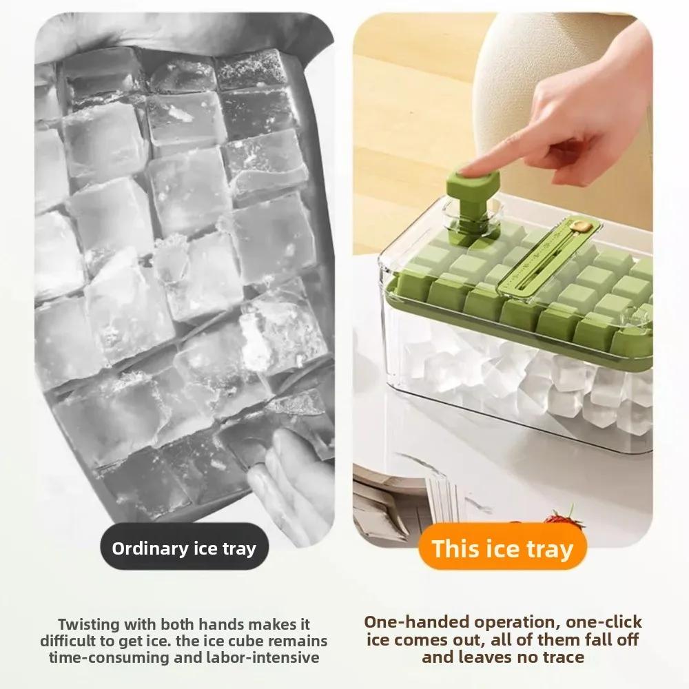 Durable 28/56 Grids Ice Cube Mold Large Capacity with Easy-press Lid Ice Box Reusable Food-grade Ice Cube Machine
