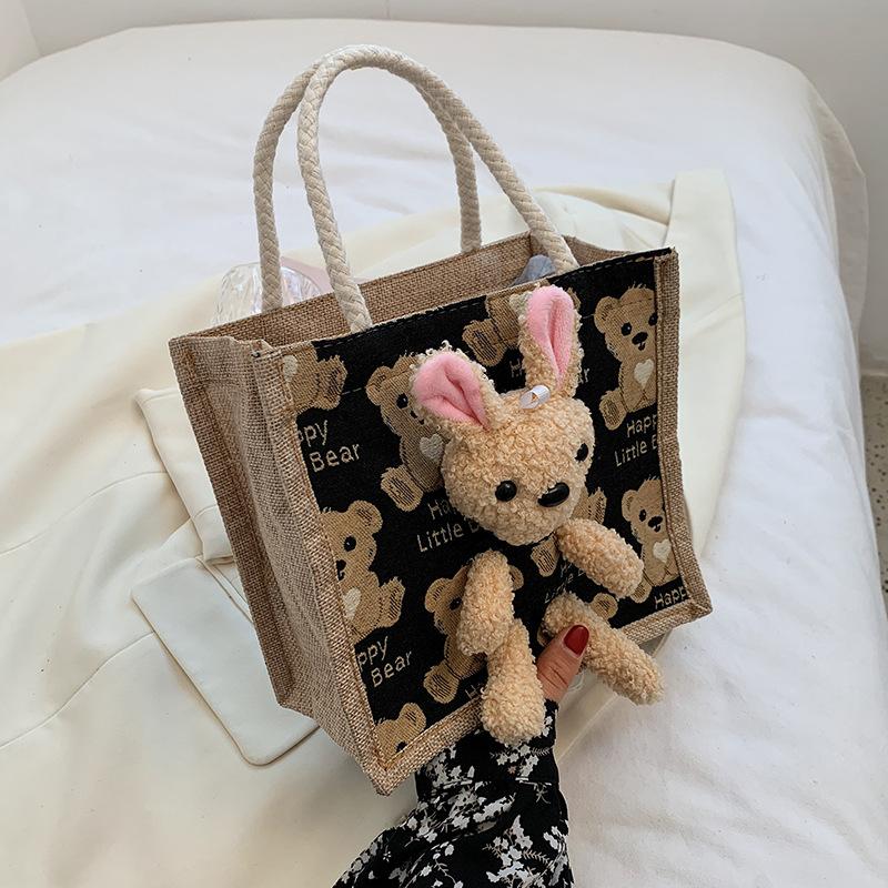 Cute Canvas Bento Bag Korean Style Fashion Handbag Office Worker Goes Out To Carry Bag Japanese Small Shoulder Bag