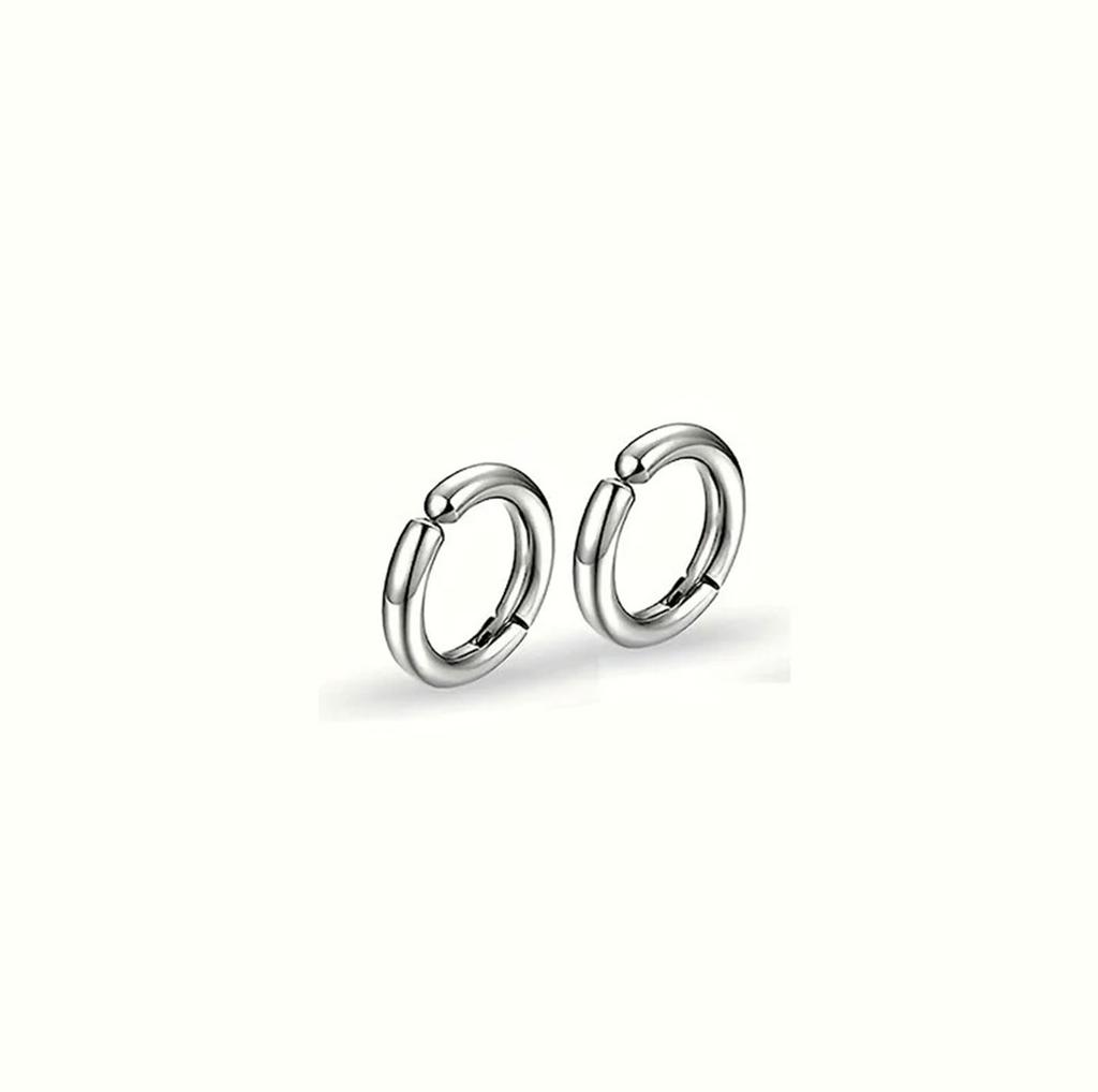 Punk Style 1-8-Piece Stainless Steel Ear Clip Set - Chic Circle Ear Cuffs, No Piercing Needed, Trendy Jewelry Gift