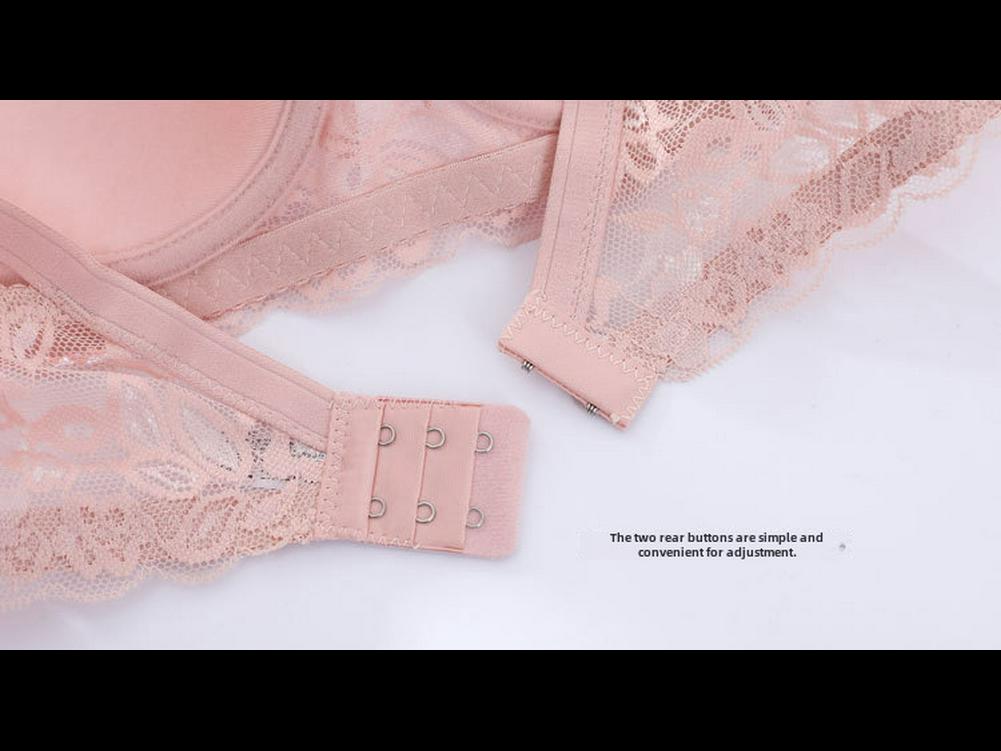 Ultra-Thin Lace Bra: Sexy, Large-Size, No Sponge, Gathered Fit