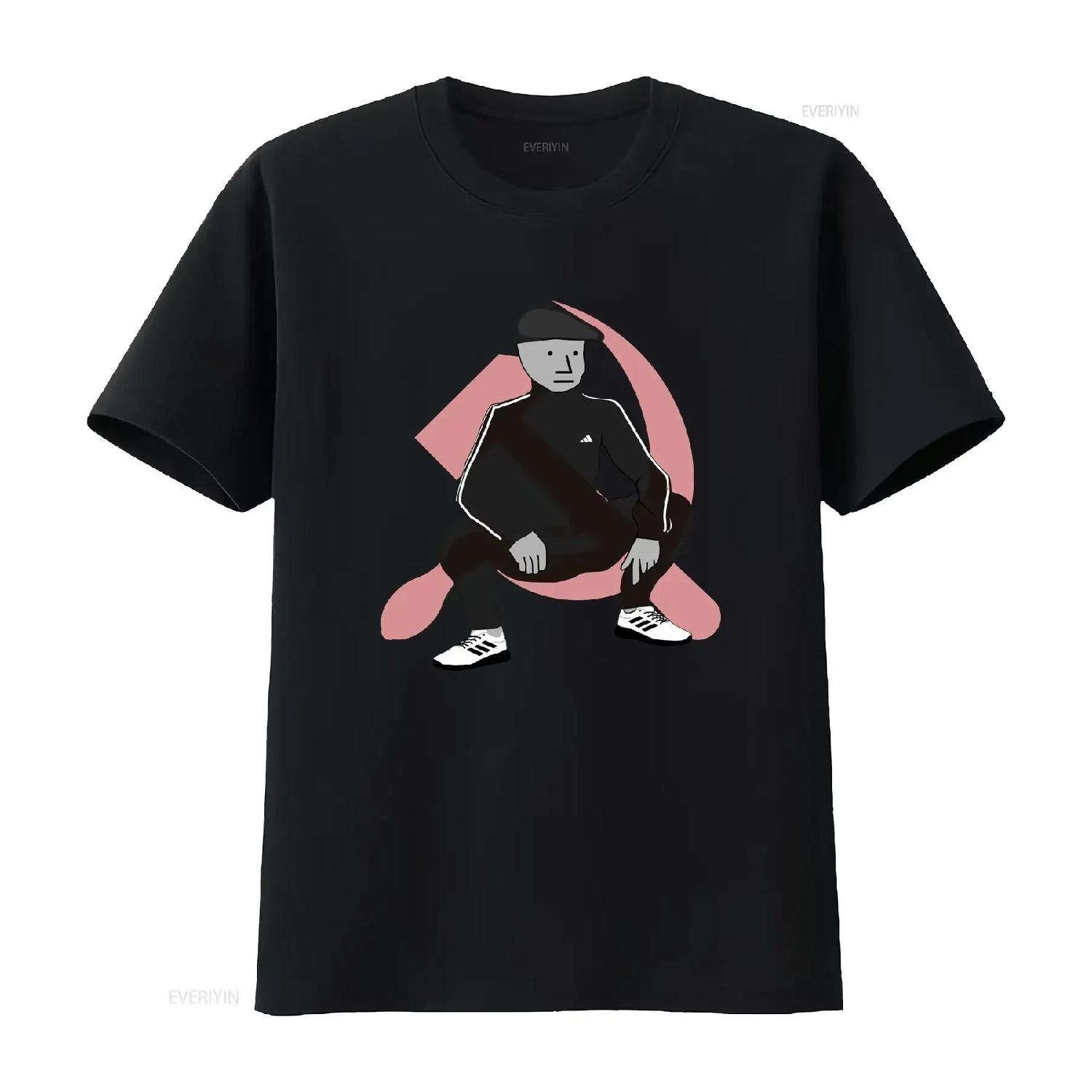 Russian Bot NPC Meme T Shirt vintage Washed Unisex homme Slightly Comfortable Versatile Stretched designer clothes Casual XXXXXL разноцветный