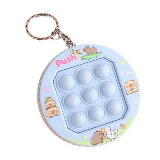 

Push Bubble Game Console Keychain Stress Relief Mini Bubble Popping Game Machine Fidget Toy Backpack Bag Purse Charm Party Favors синий