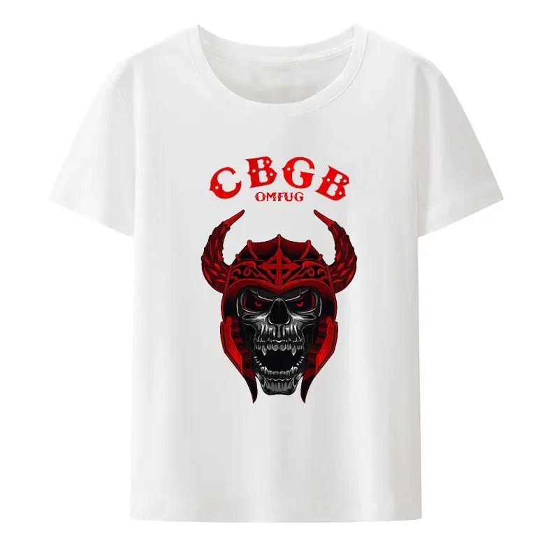 Underground Punk Rock Concert Hipster Tee Hip Hop Street Fashion Cool Tops CBGB OMFUG Liberty Skeleton Black White Print T Shirt