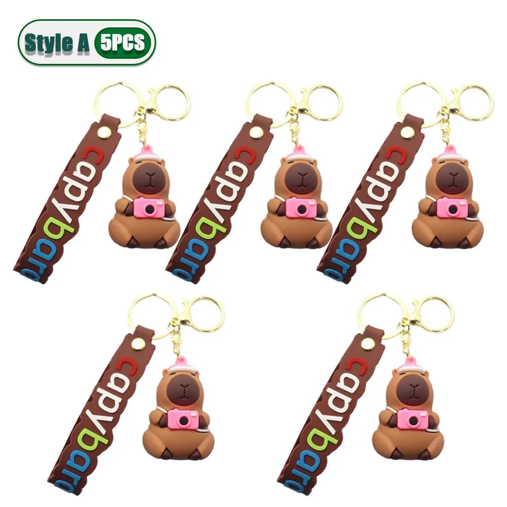 1-20 STÜCKE Niedlicher Capybara Schlüsselanhänger Mode Taschenanhänger Niedliches Tier Schlüsselanhänger Zubehör für Mädchen Kinder Rucksack Dekoration Geschenkidee