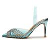 Punkt durchsichtiger Strassstein rosa High Heels Ein-Riemen-Sandalen Frühling und Sommer neu tragen sexy Pantoffeln Sandalen Damen