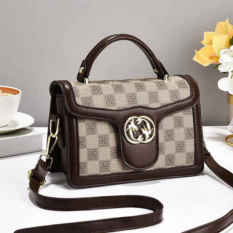 Bag messenger bag women's 2025 new retro flower portable shoulder bag fashionable versatile women's small square bag women's bag