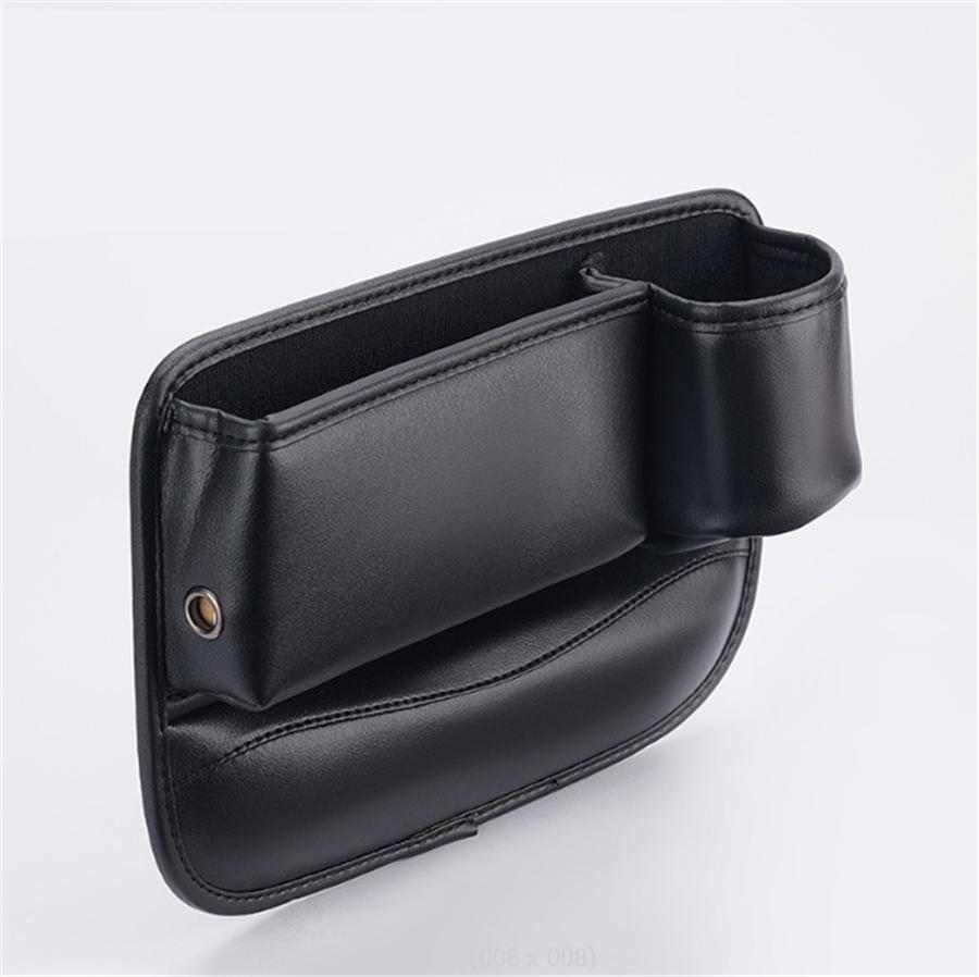 1Pair Car Console Side Seat Filler Organizer Box PU Leather Seat Gap Storage Bag