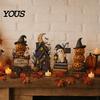 Reusable Wooden Holiday Crafts Farmhouse Halloween Tabletop Decorations, Table Topper Signs, Spooky Seasonal Home Accents Pumpkin Ghost Tiered
