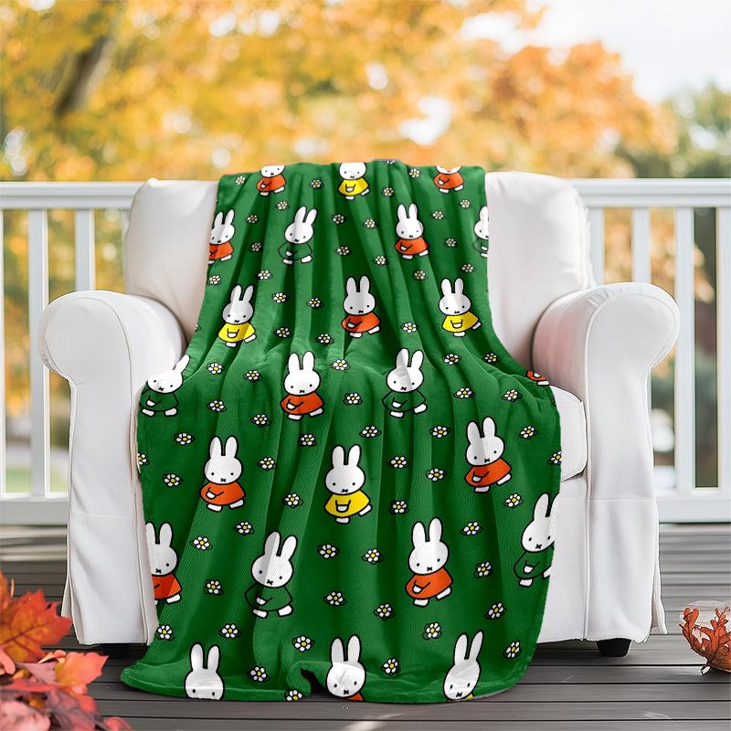 1pc Miffy1 Theme Blanket - Digital Print, Polyester, Cozy for All Seasons, Perfect for Outdoor, Camping, and Travel
