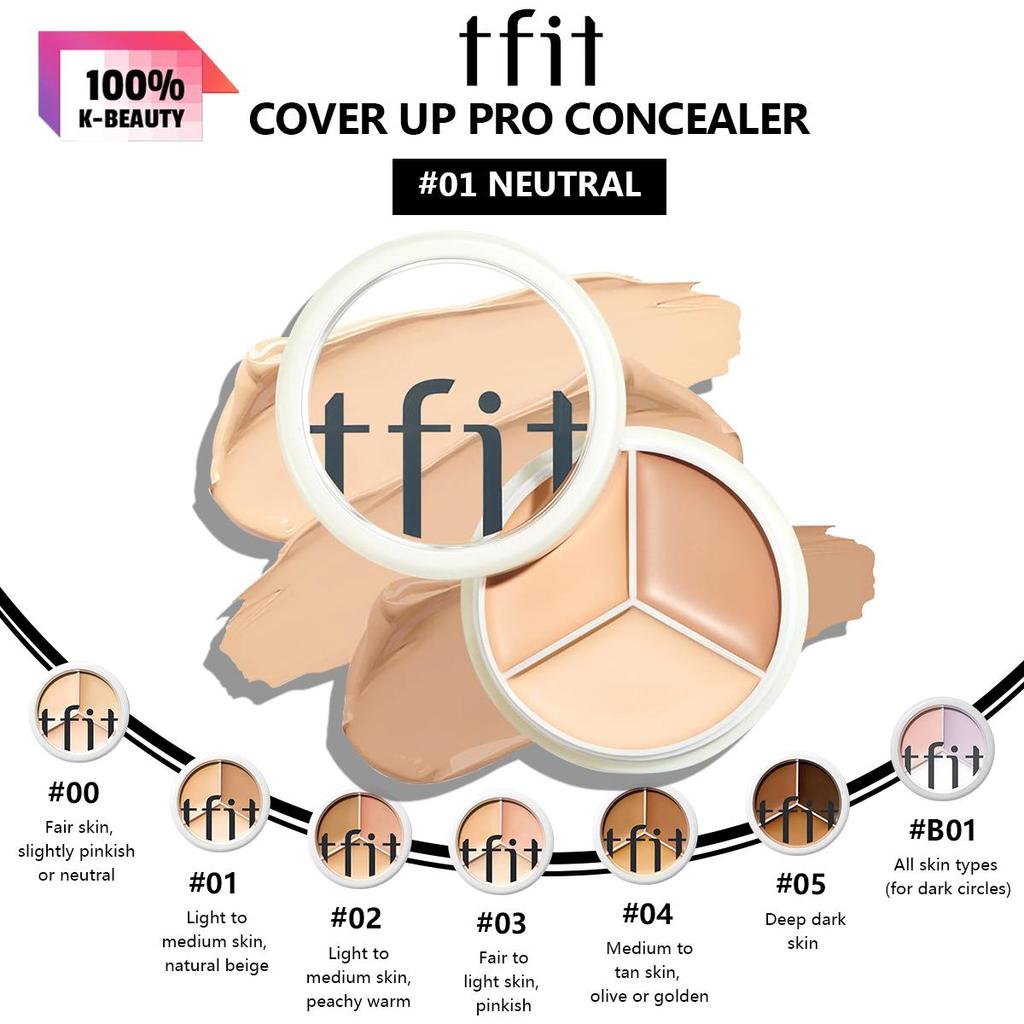 TFIT CORRETIVO COVER UP PRO 15g 00-05, Alta Cobertura, Textura Leve, Maquiagem de Longa Duração, Cosméticos Coreanos, Maquiagem Coreana