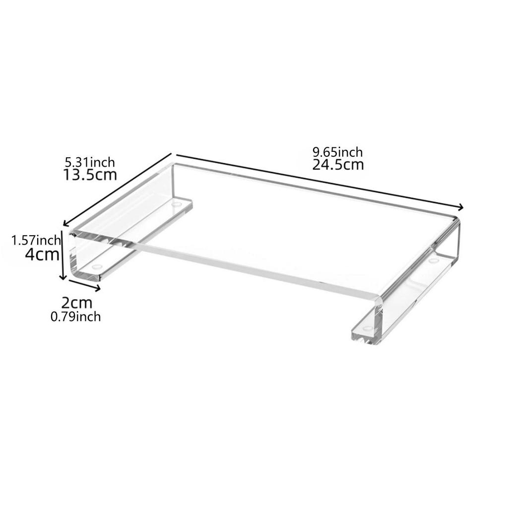 Acrylic Tray Pedestal Stand Bathroom Decor Soap Dish Holder Clear Display Riser for Vanity Living Room Makeup Desk Bathroom