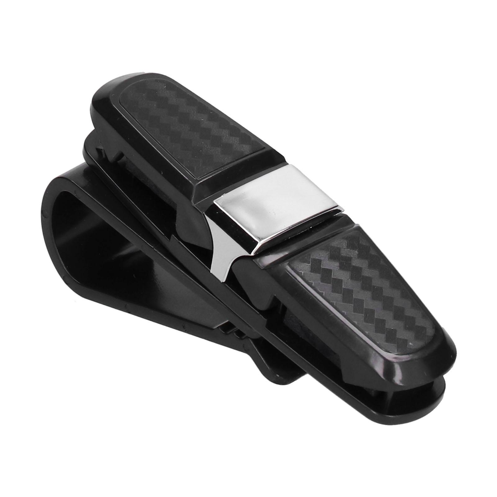 

Солнцезащитный козырек автомобиля, держатель для очков, карбоновое волокно, вращающееся на 180 градусов, универсальный держатель для карточек для солнцезащитных очков, серебристый