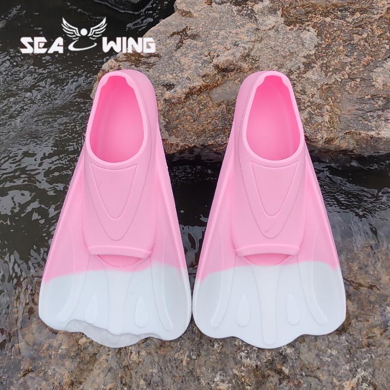 Professional Silicone Rubber Short Fins for Freestyle Swimming and Snorkeling - Suitable for Children and Adults