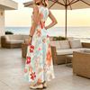 Women's Floral Sleeveless Maxi Dress Lightweight Flowy Vacation Outfit,Ideal for Summer Travel Photos,Casual & Versatile