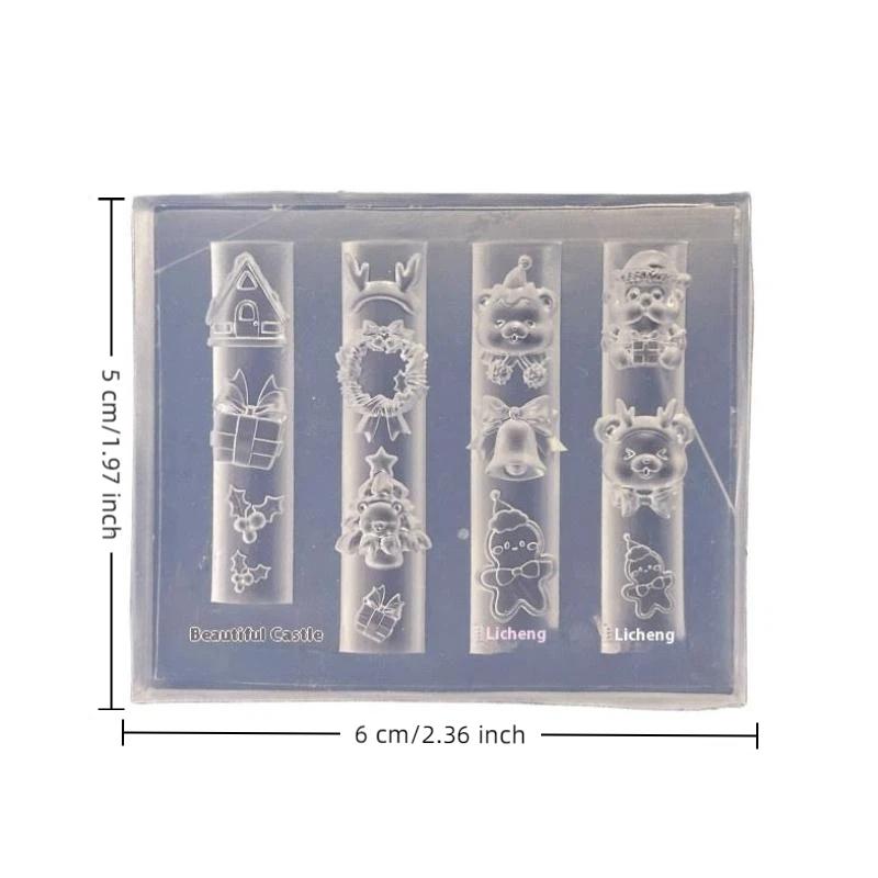 

Christmas Silicone Nail Mold French Style 3D Relief Nail Template DIY Nail Art Decorations Nail Art Mold