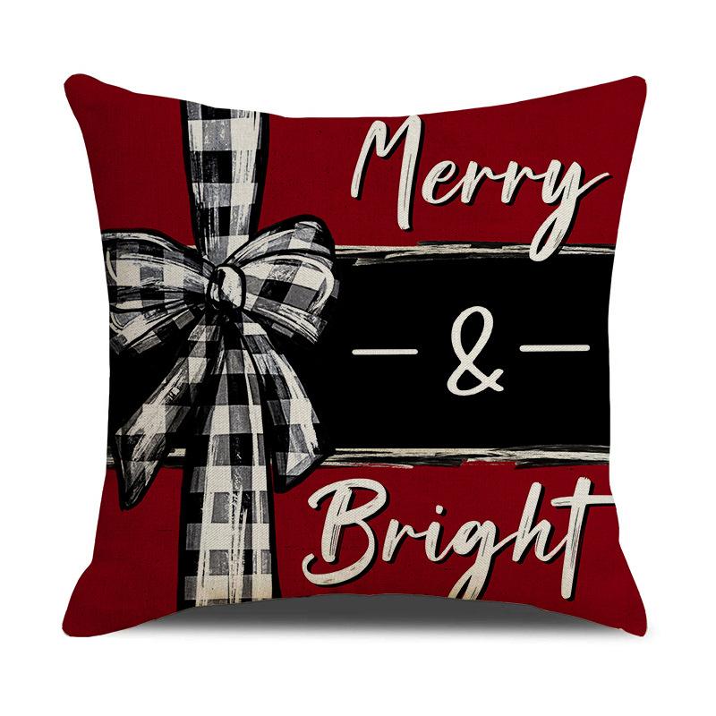 Pine Cone Print Pillow Cover Retro Style Holiday Decoration Seat Cushion Indoor Home Sofa Pillow