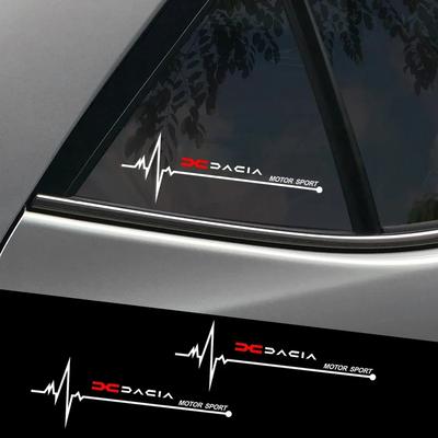 AGVP8 2 STUKS PVC Auto Zijruit Stickers Vinyl Waterdichte Decals voor Renault DACIA Logo Dokker Jogger Duster Logan Sandero Lodgy Spring