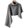 Cloak Scarf Women Solid Color Irregular Cut Cape Thickened Warm Knit Turtleneck Sweater Irregular Design Shawl Wrap