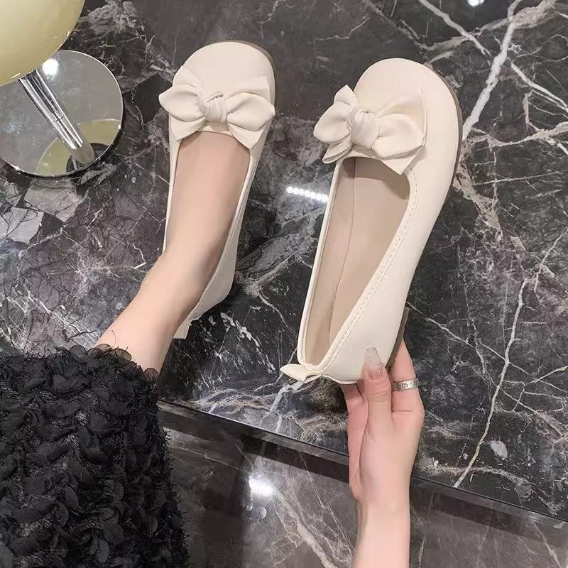 Women's shoes shallow casual single shoes spring 2025 new versatile commuter flat heel east gate