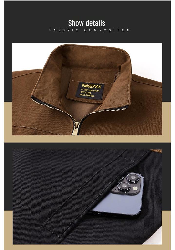 Trendy Plus Size Retro Color Block Workwear Jacket with Lapel