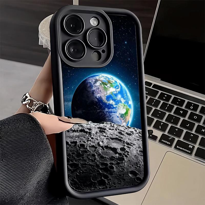 Phone Case for iPhone 17 Air 16E 15 16 Pro Max Earth Stars Space Universe Cover 14 Plus 13 12 Mini Soft Shell Silicone Fundas