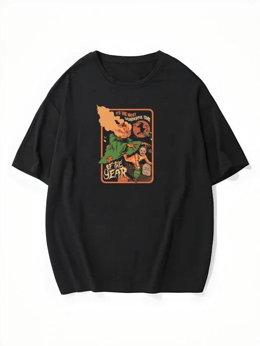 Oversized T-shirt with a Halloween print XL