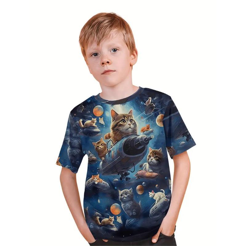 

Ретро 3D принт повседневная детская одежда топ футболка модная футболка животные дети мальчик одежда аниме короткий рукав 160