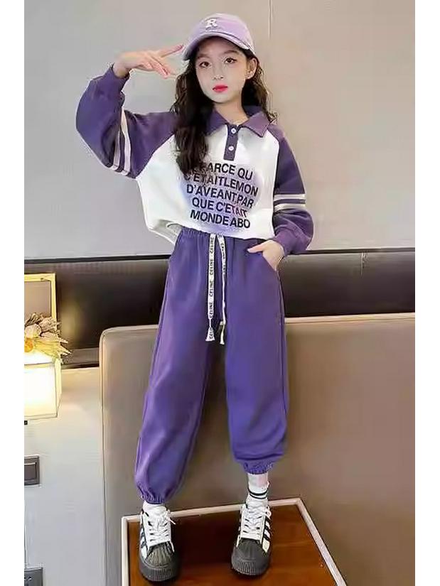 2025 Color Block Stitch Boys & Girls Fashion Sporty Street Style Two-Piece Set