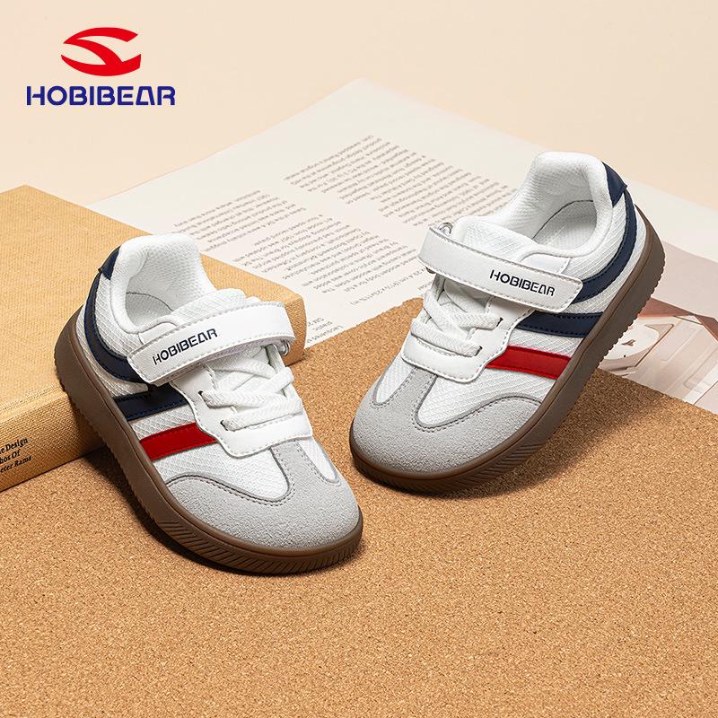 HOBIBEAR Kids Unisex Wide Toe Retro Velcro Casual Running Shoes