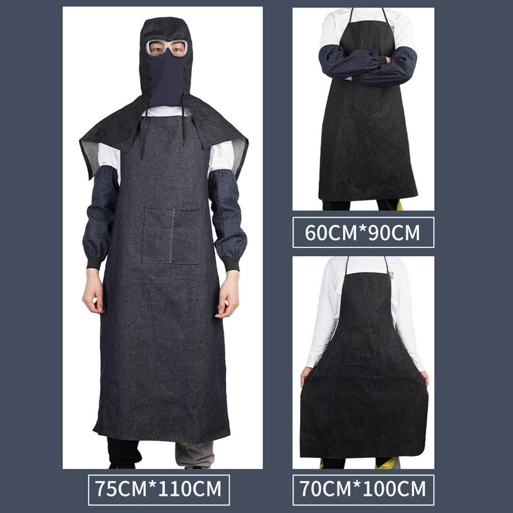 Denim Apron Welding Apron Lightweight Workwear Comfort Bib with Pocket for