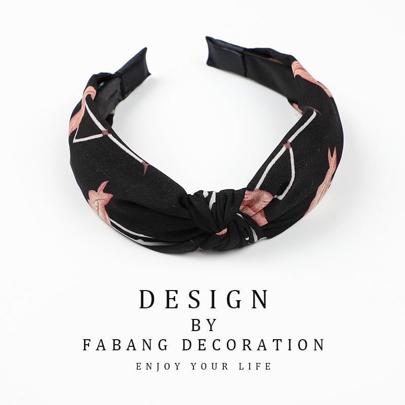 Korean Style Women's Striped Criss-Cross Bow Headband for Yoga & Face Washing