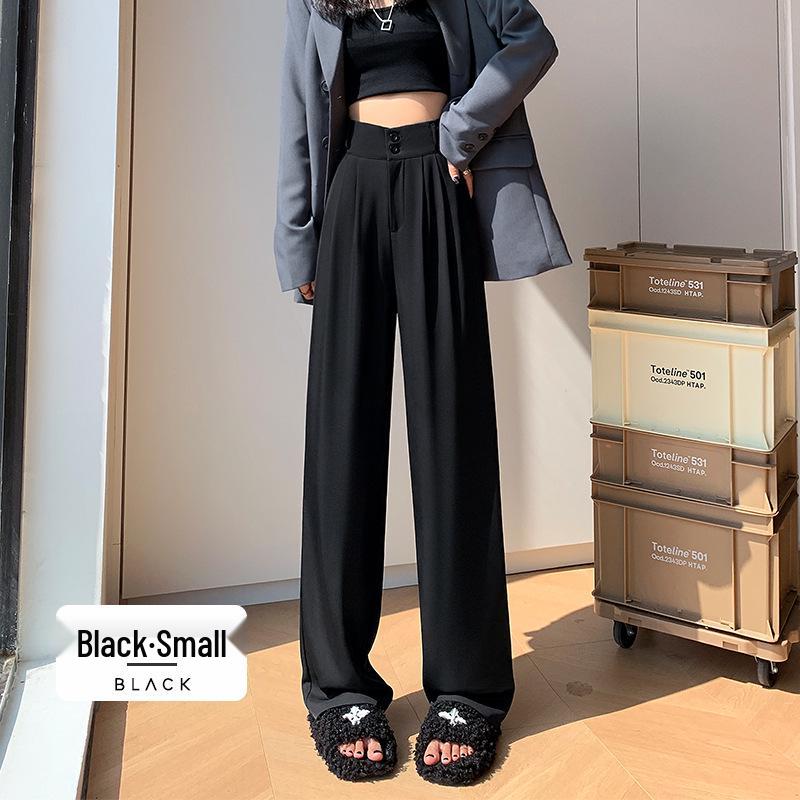 Women's High Waist Drapey Suit Pants, Petite Casual, Narrow & Wide Straight Leg Options, Spring/Autumn 2024.