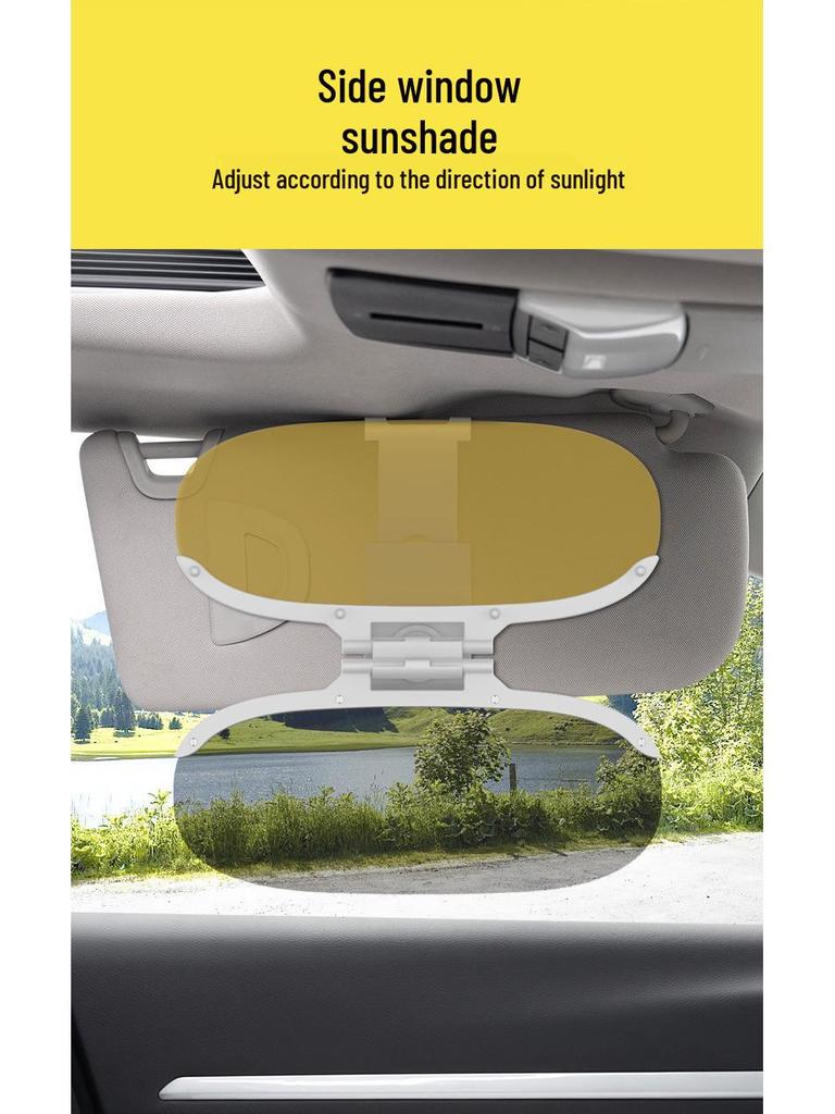 Dual-Use Car Sun Visor with Anti-Glare Mirror and Night Vision Eye Protection