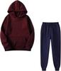 Men's Spring/Autumn Solid Color Hooded Sweatshirt & Casual Sports Two-Piece Set 2022