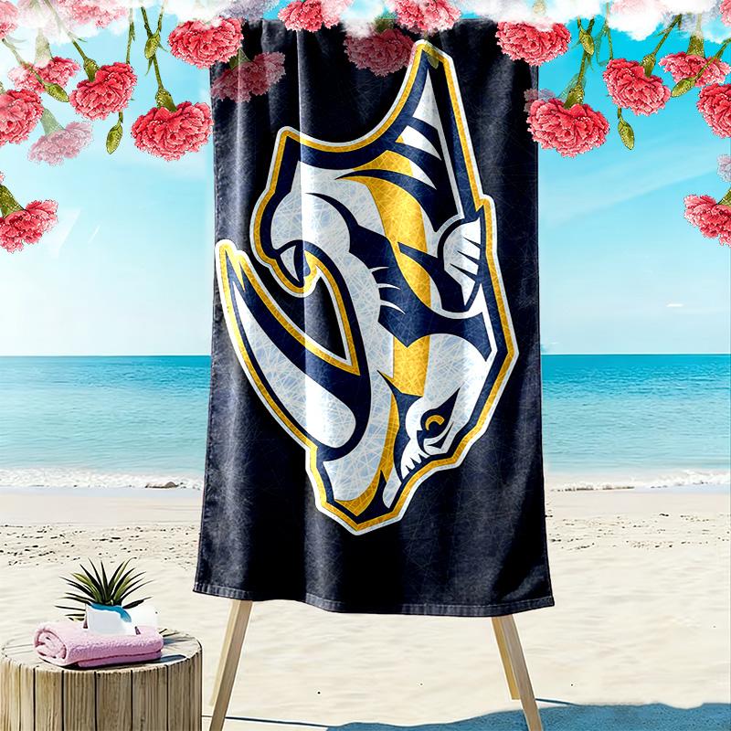 Nashville Predators Print Strandtuch, Großes Weiches Schnelltrocknendes Handtuch für Strand Camping Schwimmen